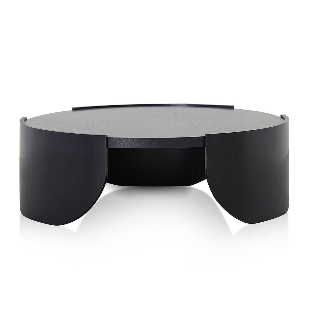 1.1m Round Venezia Coffee Table - Black