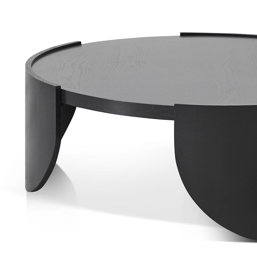 1.1m Round Venezia Coffee Table - Black