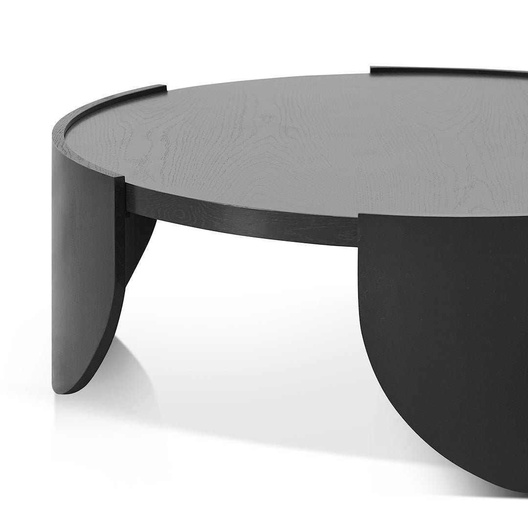 1.1m Round Venezia Coffee Table - Black