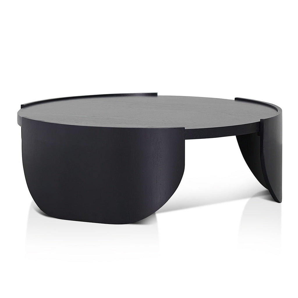 1.1m Round Venezia Coffee Table - Black