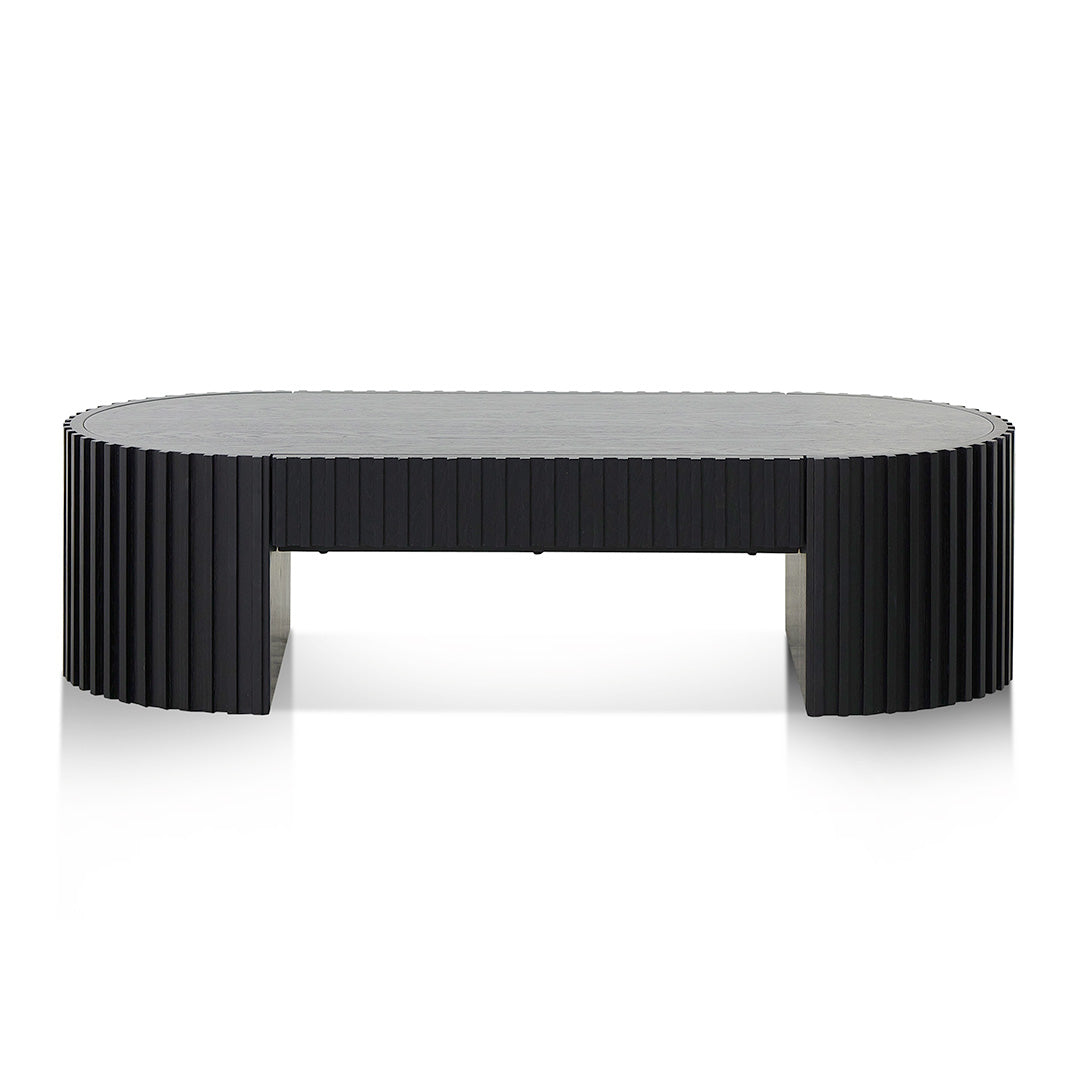 1.3m Oval Venezia Coffee Table - Full Black Oak