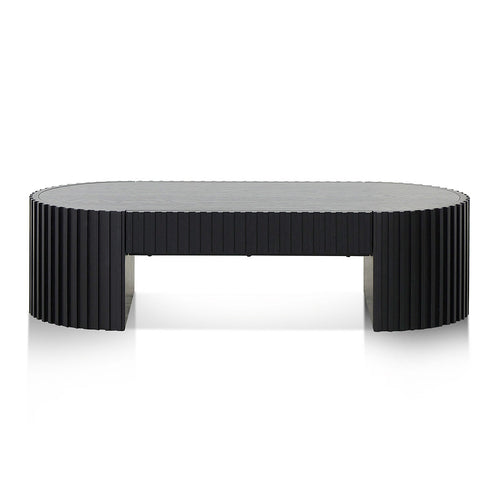 1.3m Oval Venezia Coffee Table - Full Black Oak