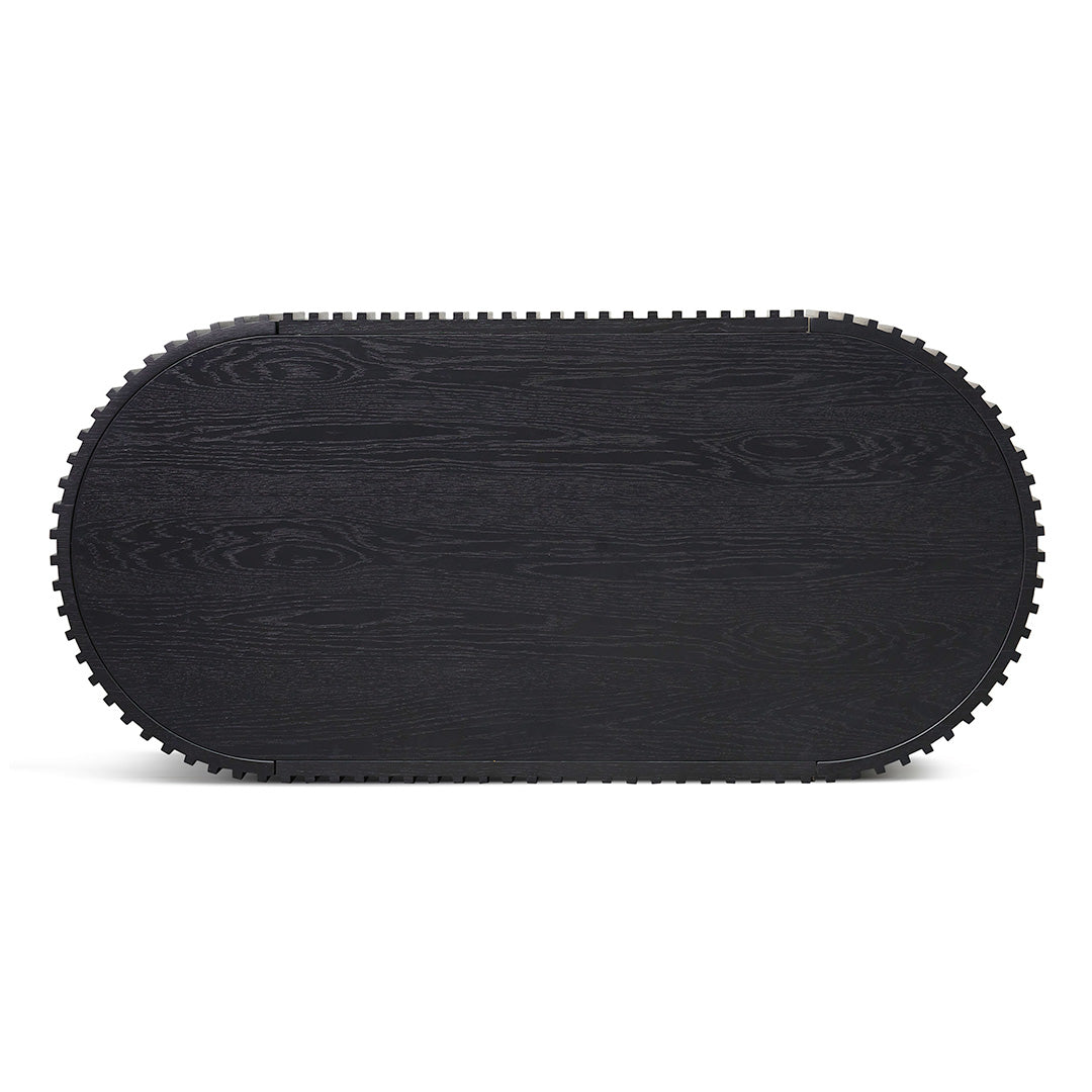 1.3m Oval Venezia Coffee Table - Full Black Oak