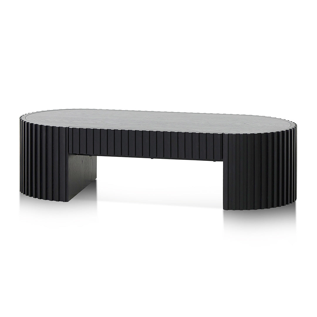 1.3m Oval Venezia Coffee Table - Full Black Oak