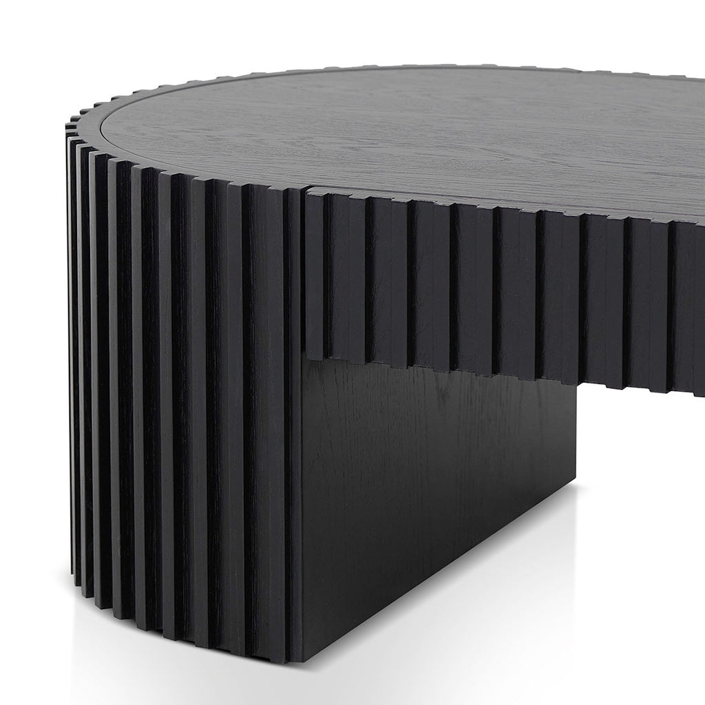 1.3m Oval Venezia Coffee Table - Full Black Oak