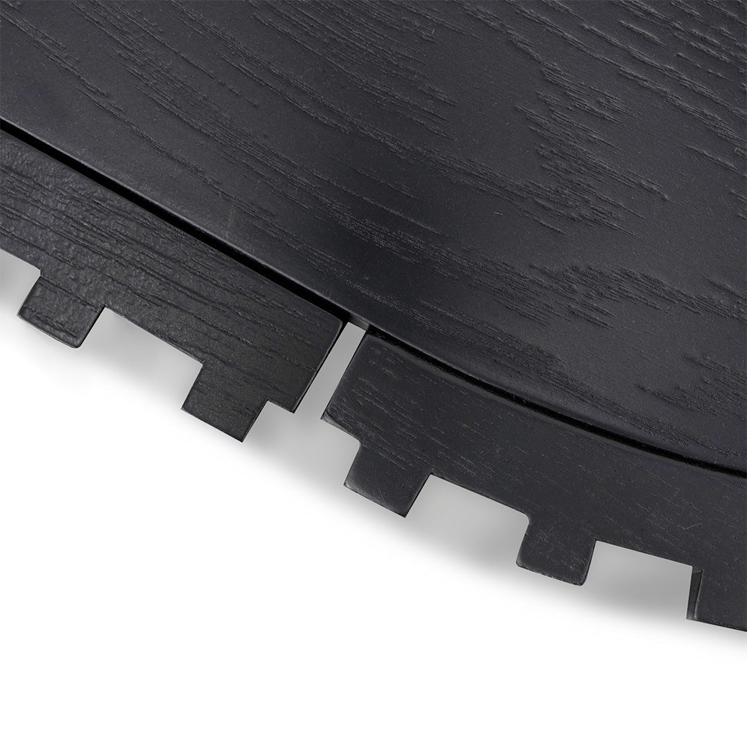 1.3m Oval Venezia Coffee Table - Full Black Oak