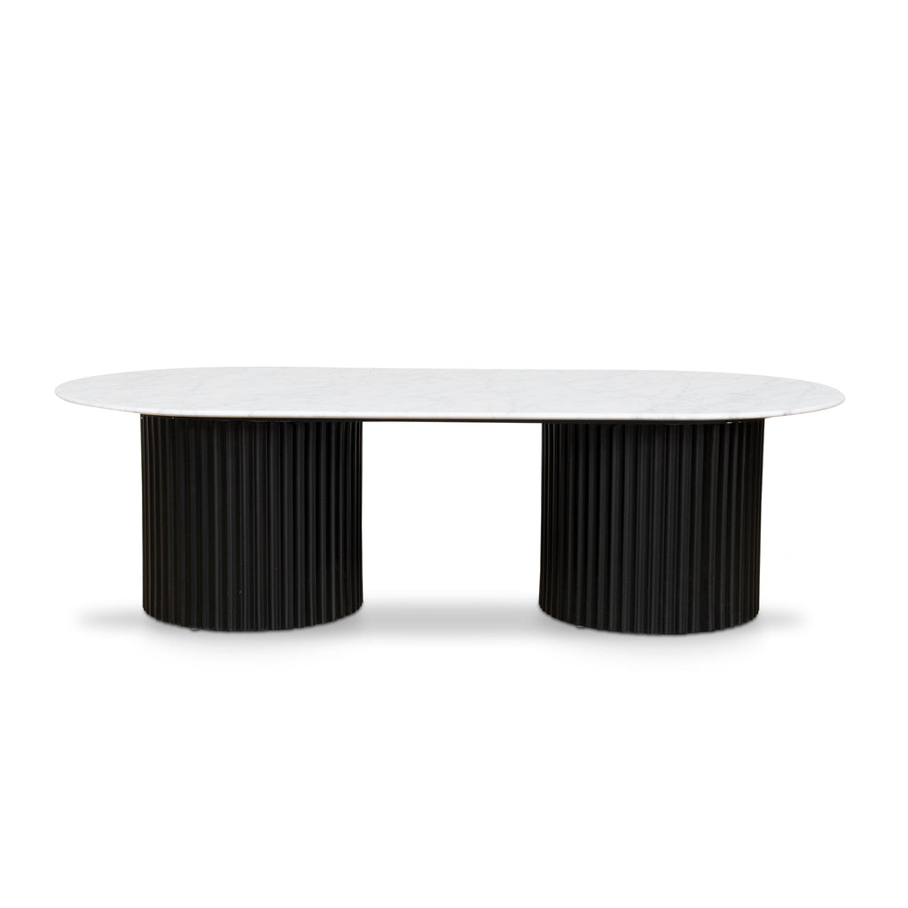 1.3m Marble Venezia Coffee Table - Black