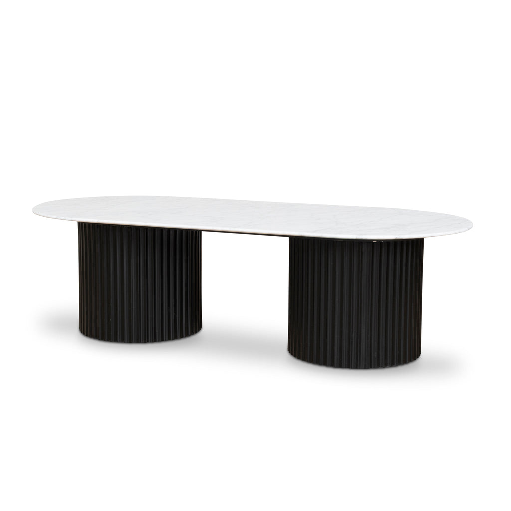 1.3m Marble Venezia Coffee Table - Black