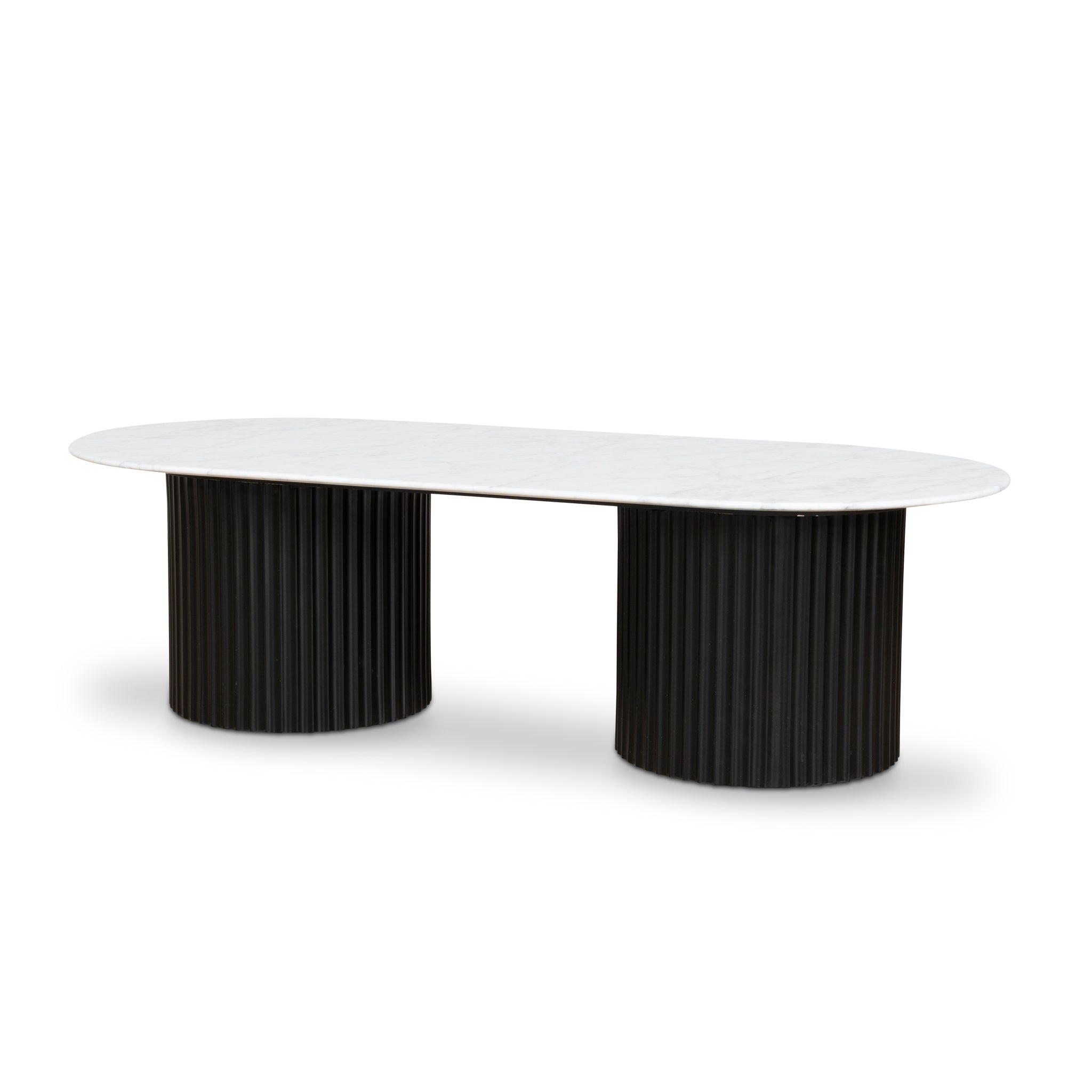 1.3m Marble Venezia Coffee Table - Black