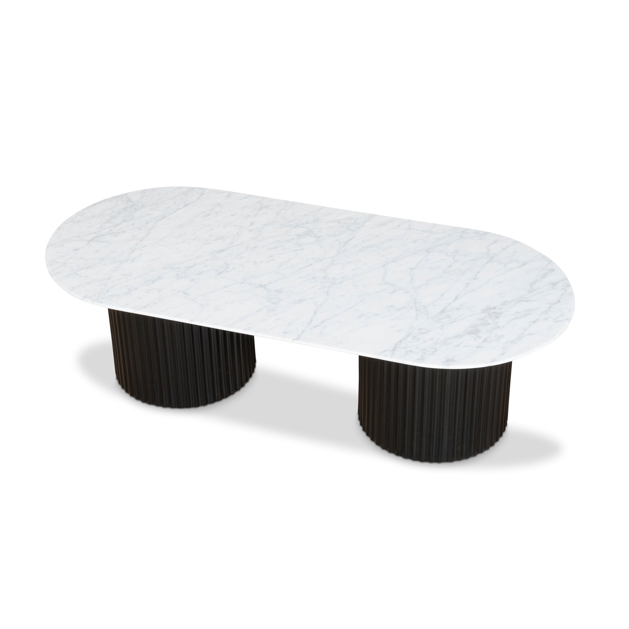 1.3m Marble Venezia Coffee Table - Black