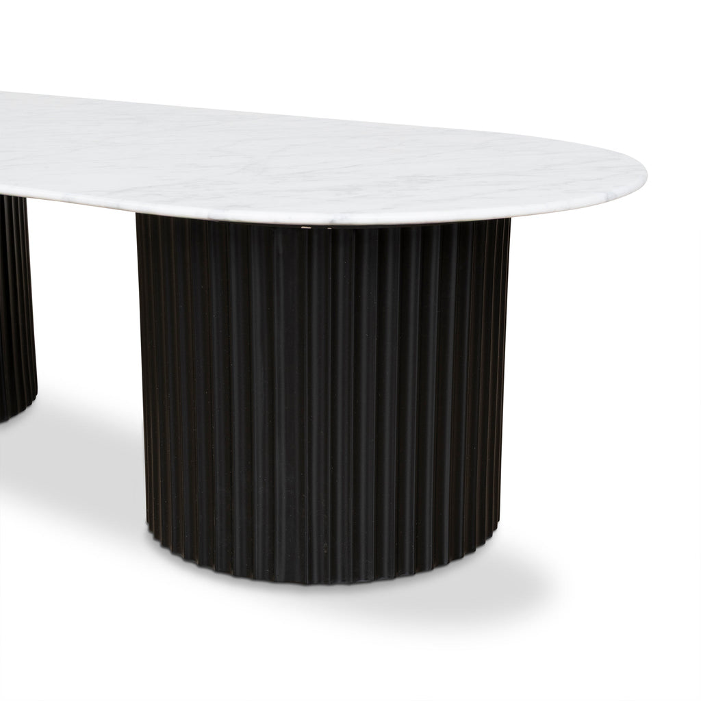 1.3m Marble Venezia Coffee Table - Black