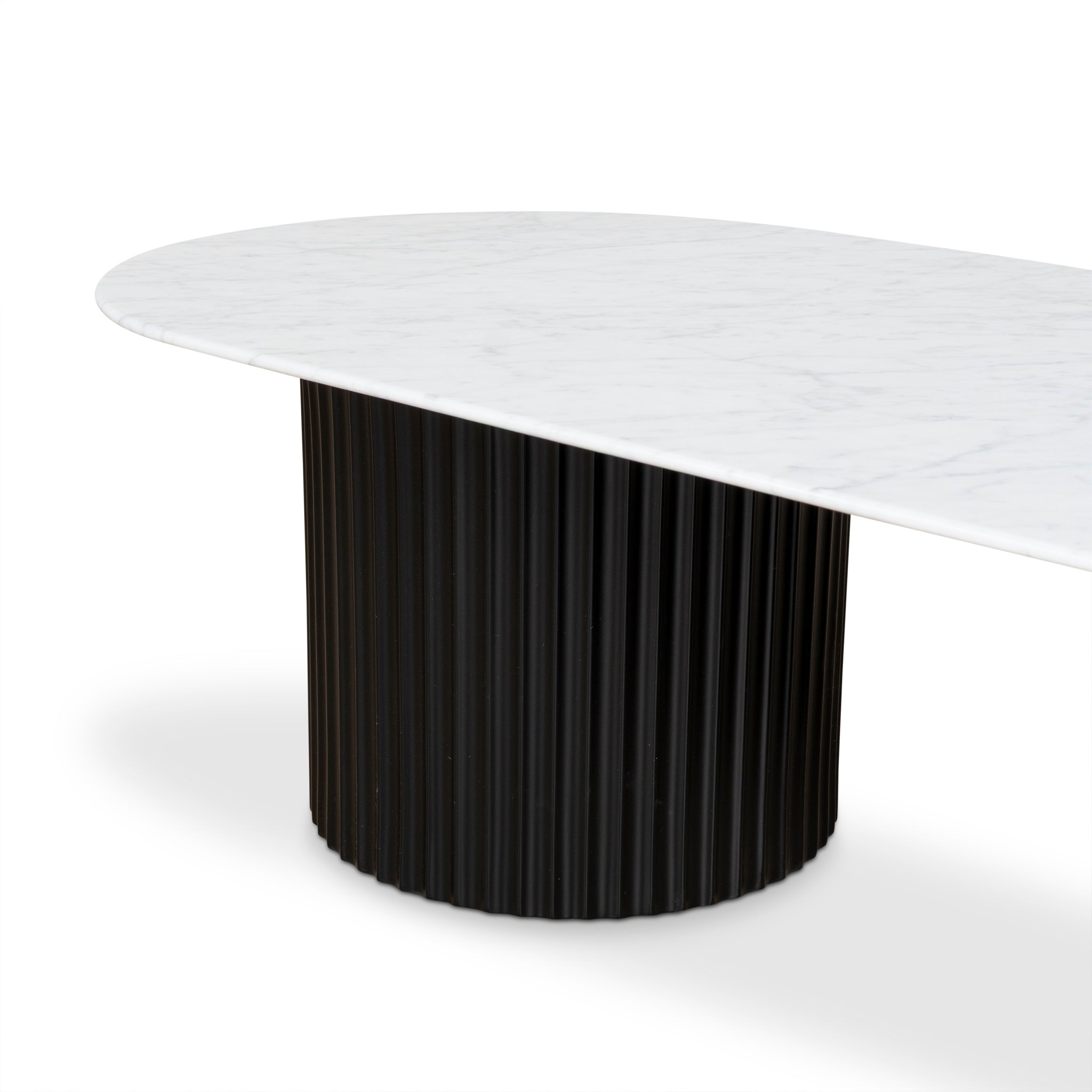 1.3m Marble Venezia Coffee Table - Black
