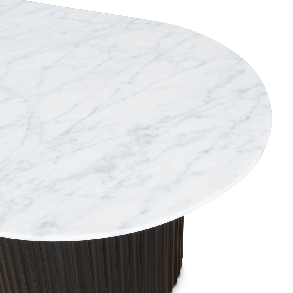 1.3m Marble Venezia Coffee Table - Black