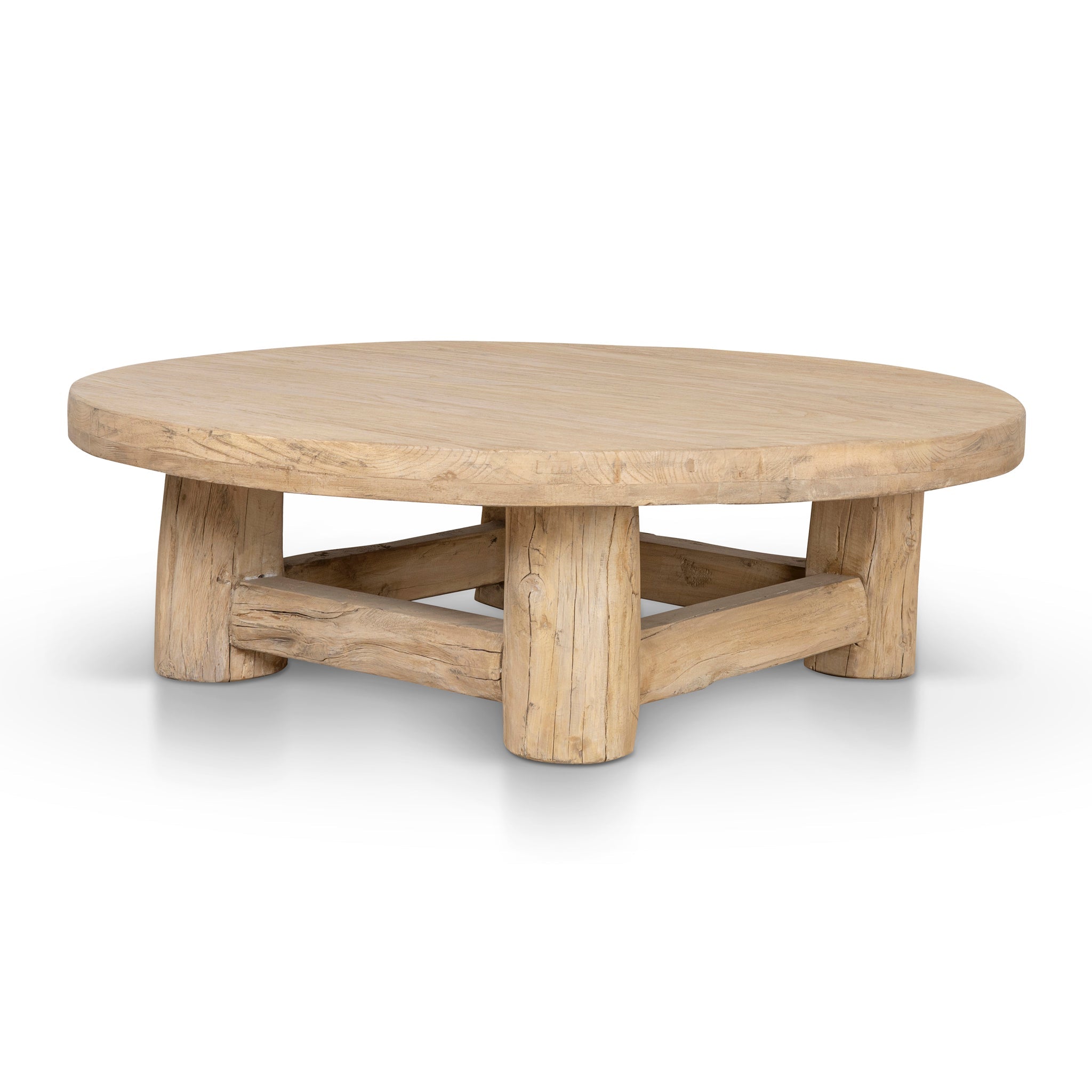 100cm Elm Round Venezia Coffee Table - Natural