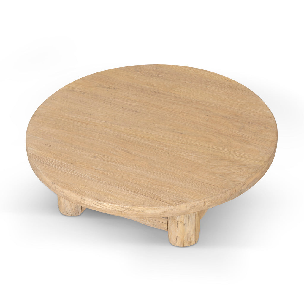 100cm Elm Round Venezia Coffee Table - Natural