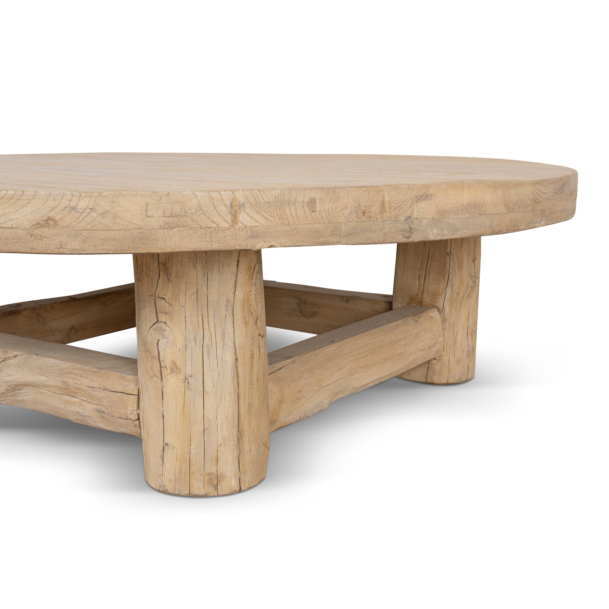 100cm Elm Round Venezia Coffee Table - Natural