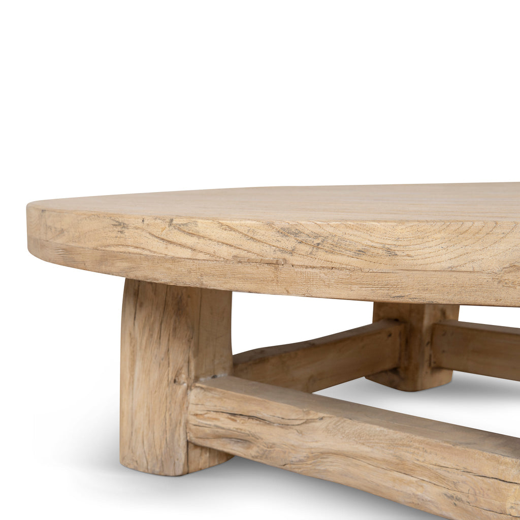 100cm Elm Round Venezia Coffee Table - Natural