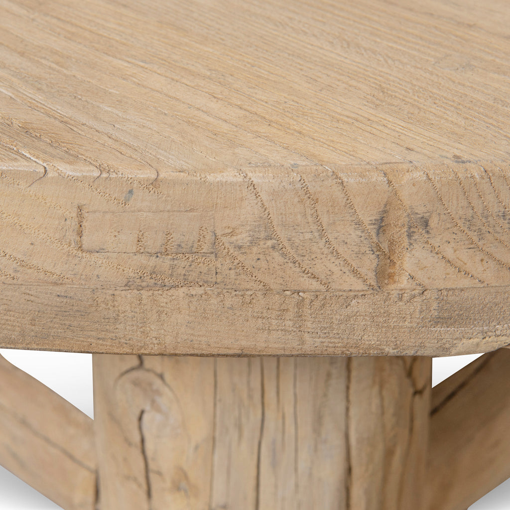 100cm Elm Round Venezia Coffee Table - Natural