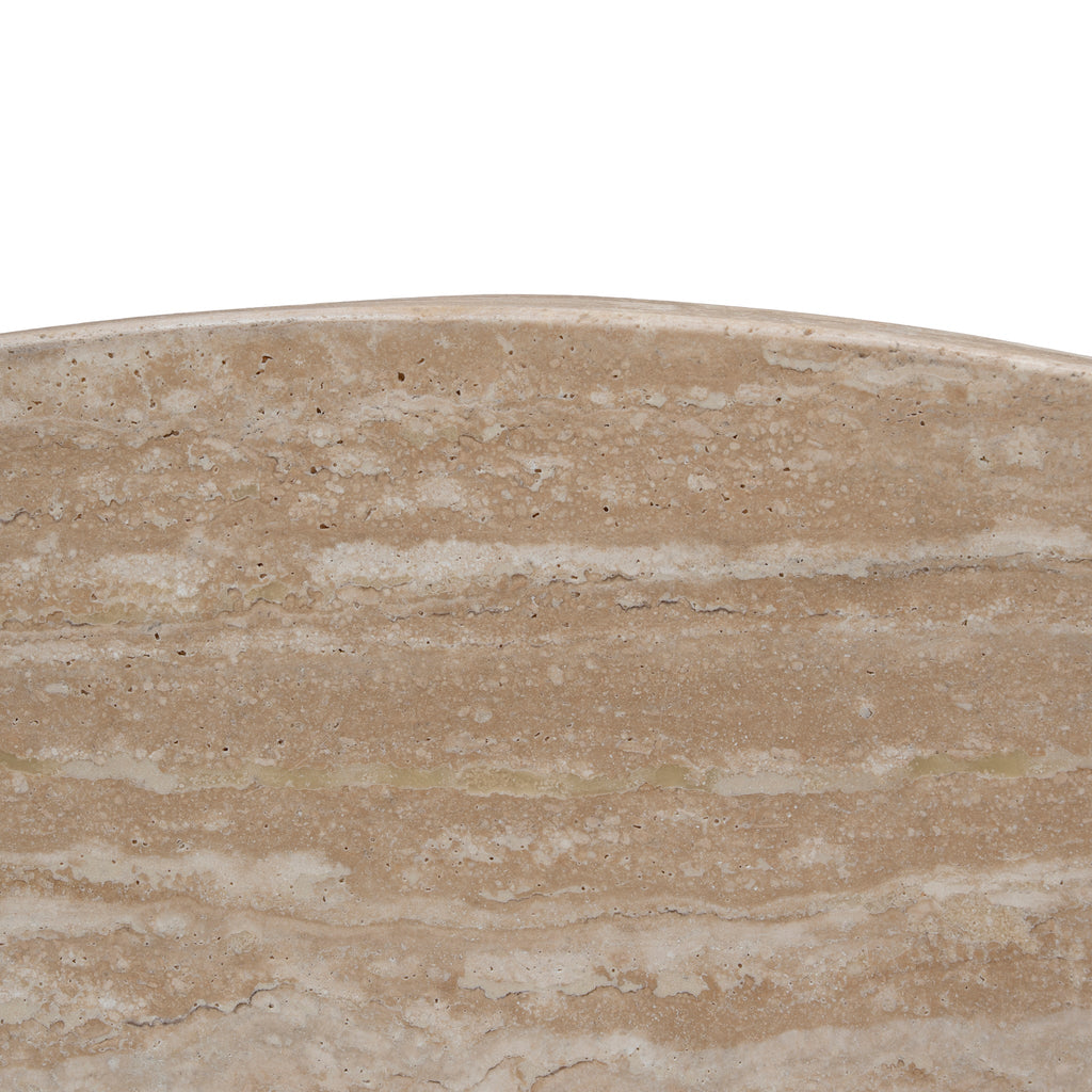 Travertine Marble 100cm Round Venezia Coffee Table - Light Natural Elm