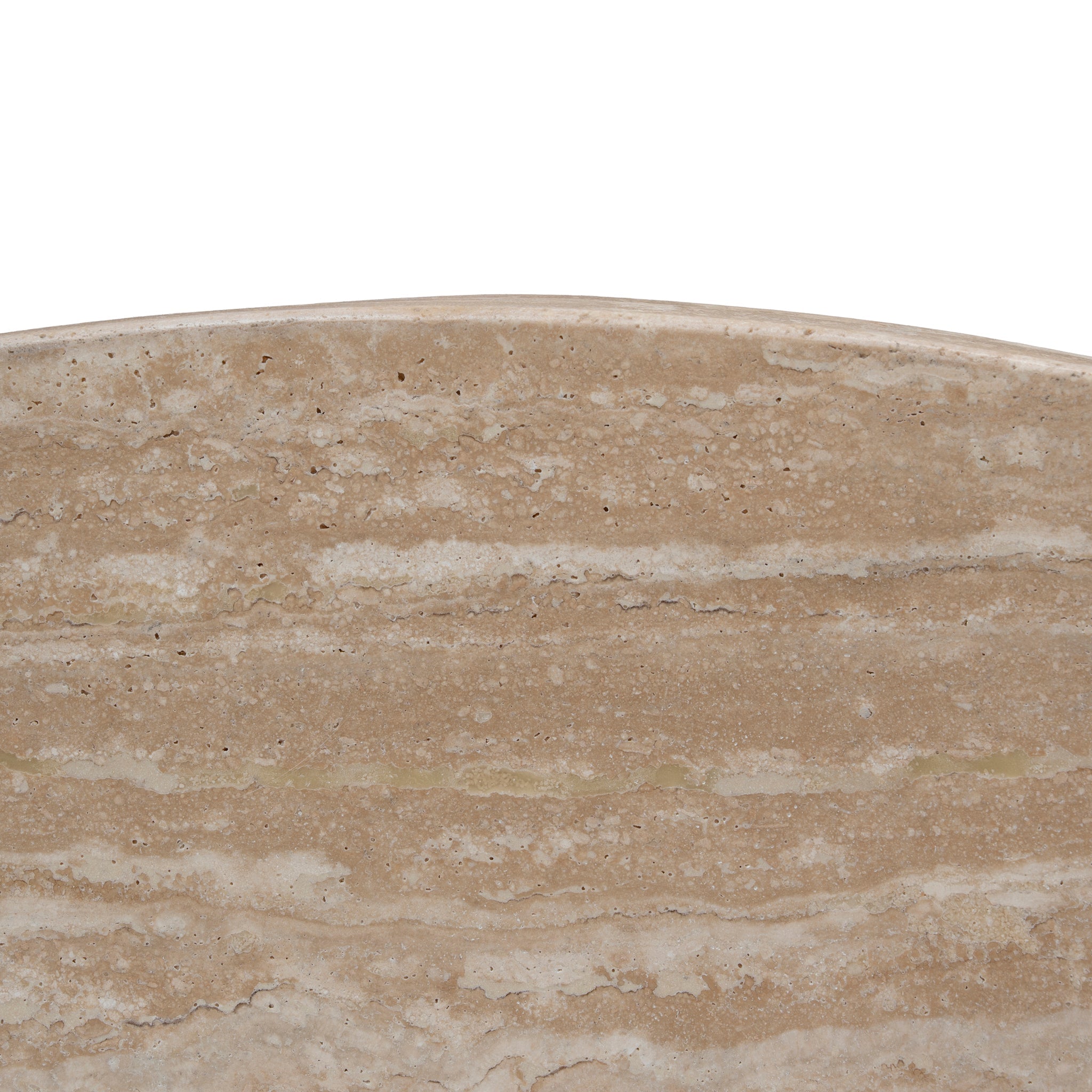Travertine Marble 100cm Round Venezia Coffee Table - Light Natural Elm