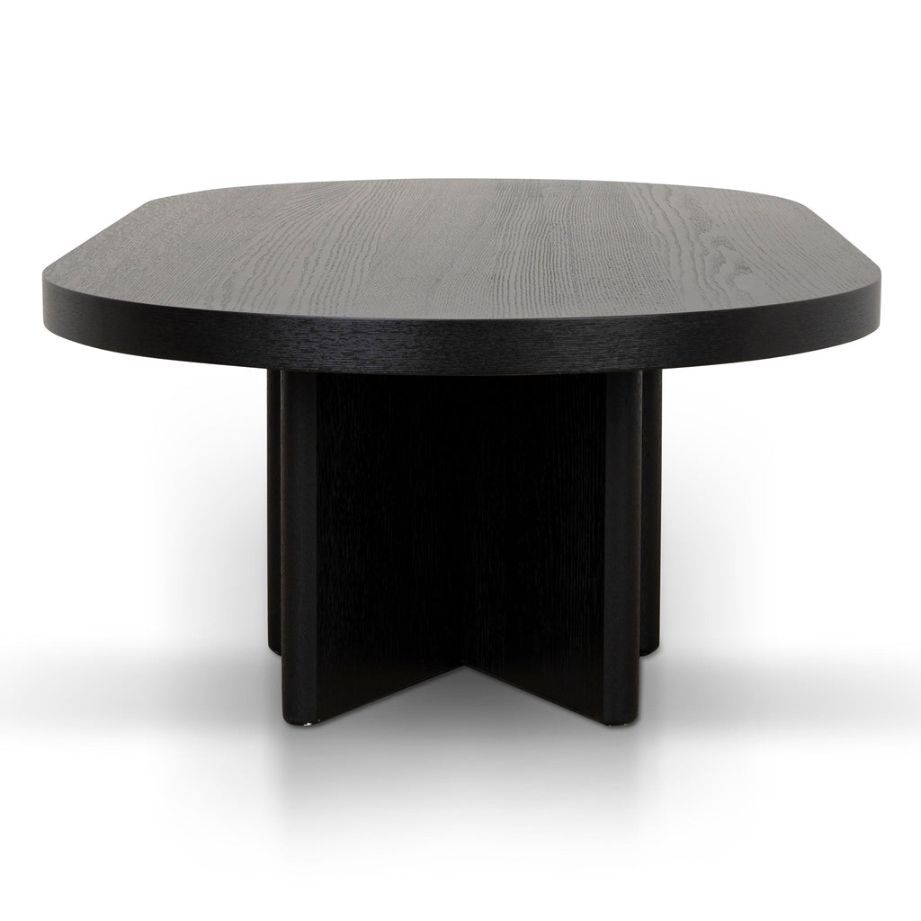 1.3m Pill Shape Venezia Coffee Table - Textured Espresso Black