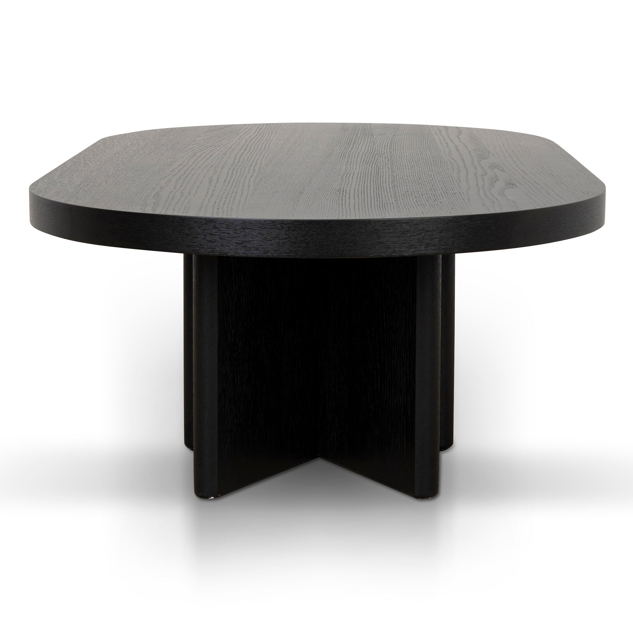 1.3m Pill Shape Venezia Coffee Table - Textured Espresso Black