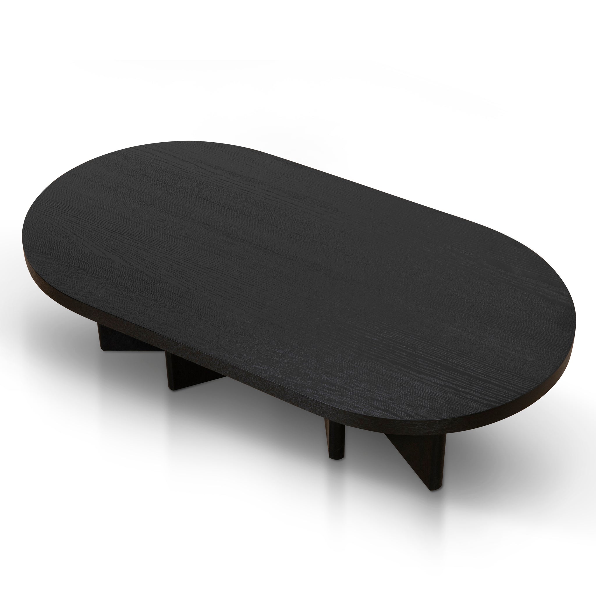 1.3m Pill Shape Venezia Coffee Table - Textured Espresso Black