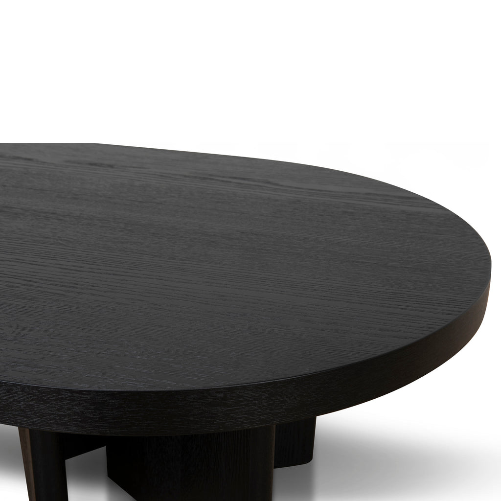 1.3m Pill Shape Venezia Coffee Table - Textured Espresso Black
