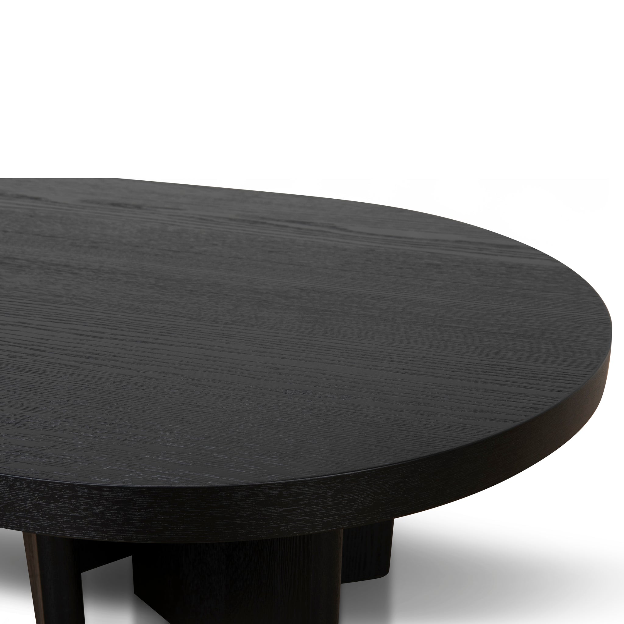1.3m Pill Shape Venezia Coffee Table - Textured Espresso Black