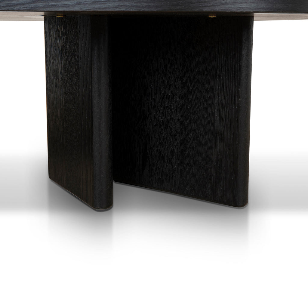 1.3m Pill Shape Venezia Coffee Table - Textured Espresso Black