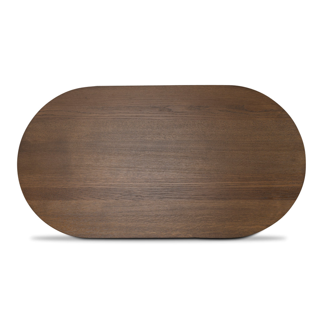 1.3m Pill Shape Venezia Coffee Table - Caramel Oak