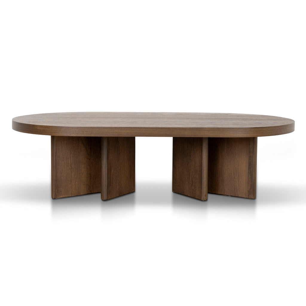 1.3m Pill Shape Venezia Coffee Table - Caramel Oak