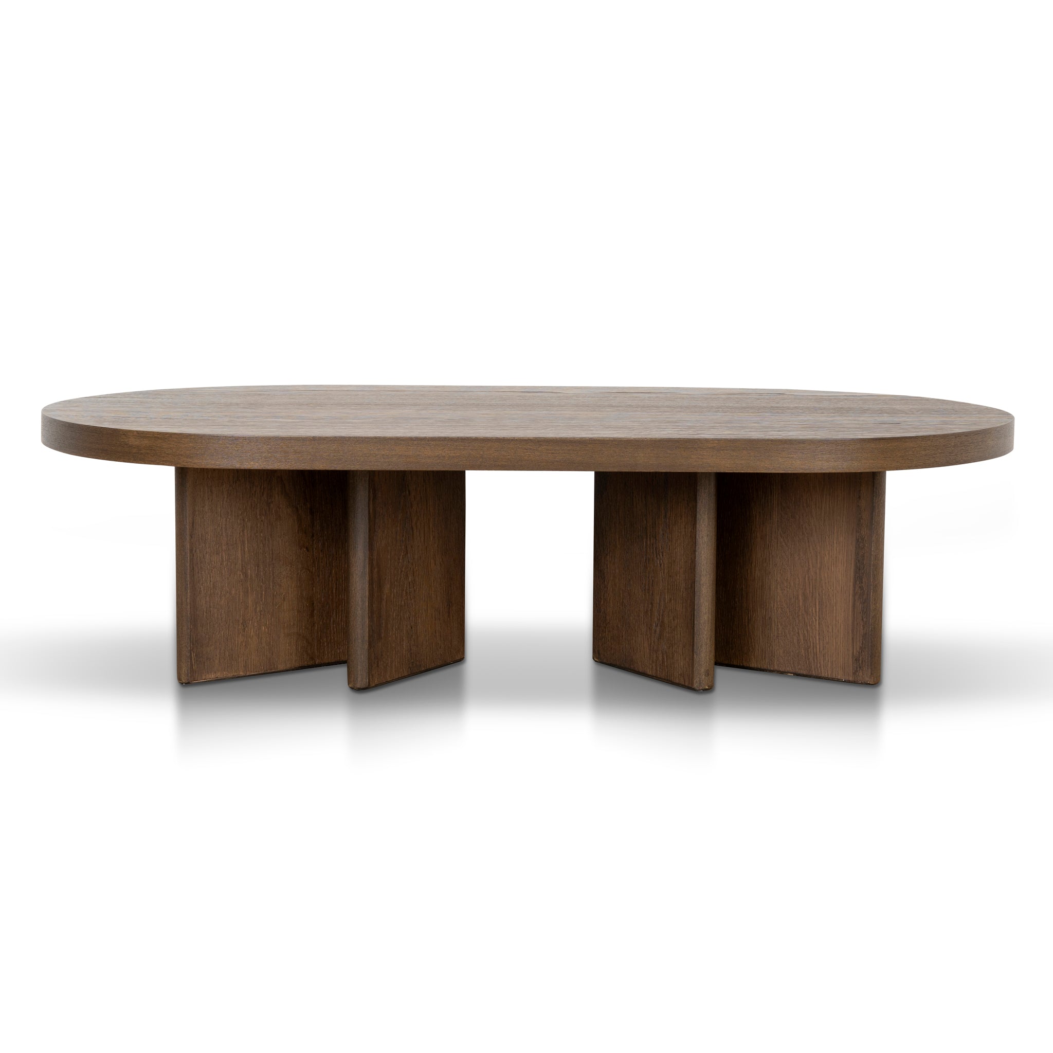 1.3m Pill Shape Venezia Coffee Table - Caramel Oak