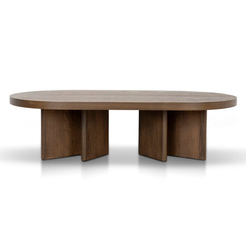 1.3m Pill Shape Venezia Coffee Table - Caramel Oak