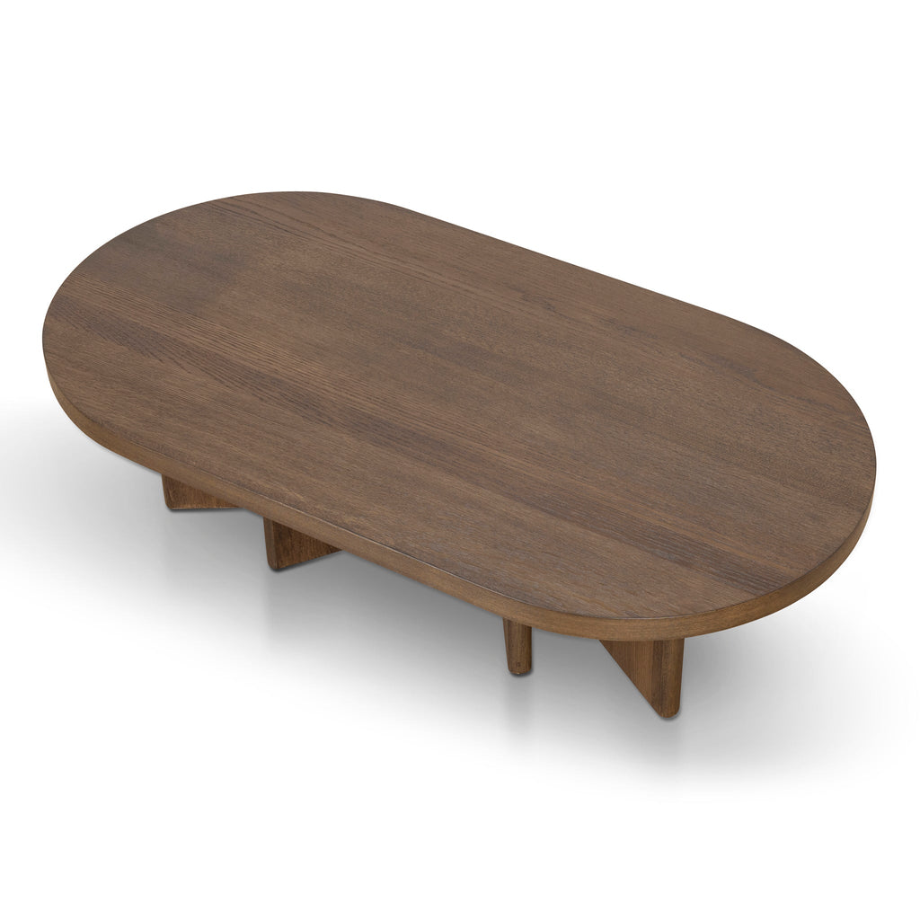 1.3m Pill Shape Venezia Coffee Table - Caramel Oak