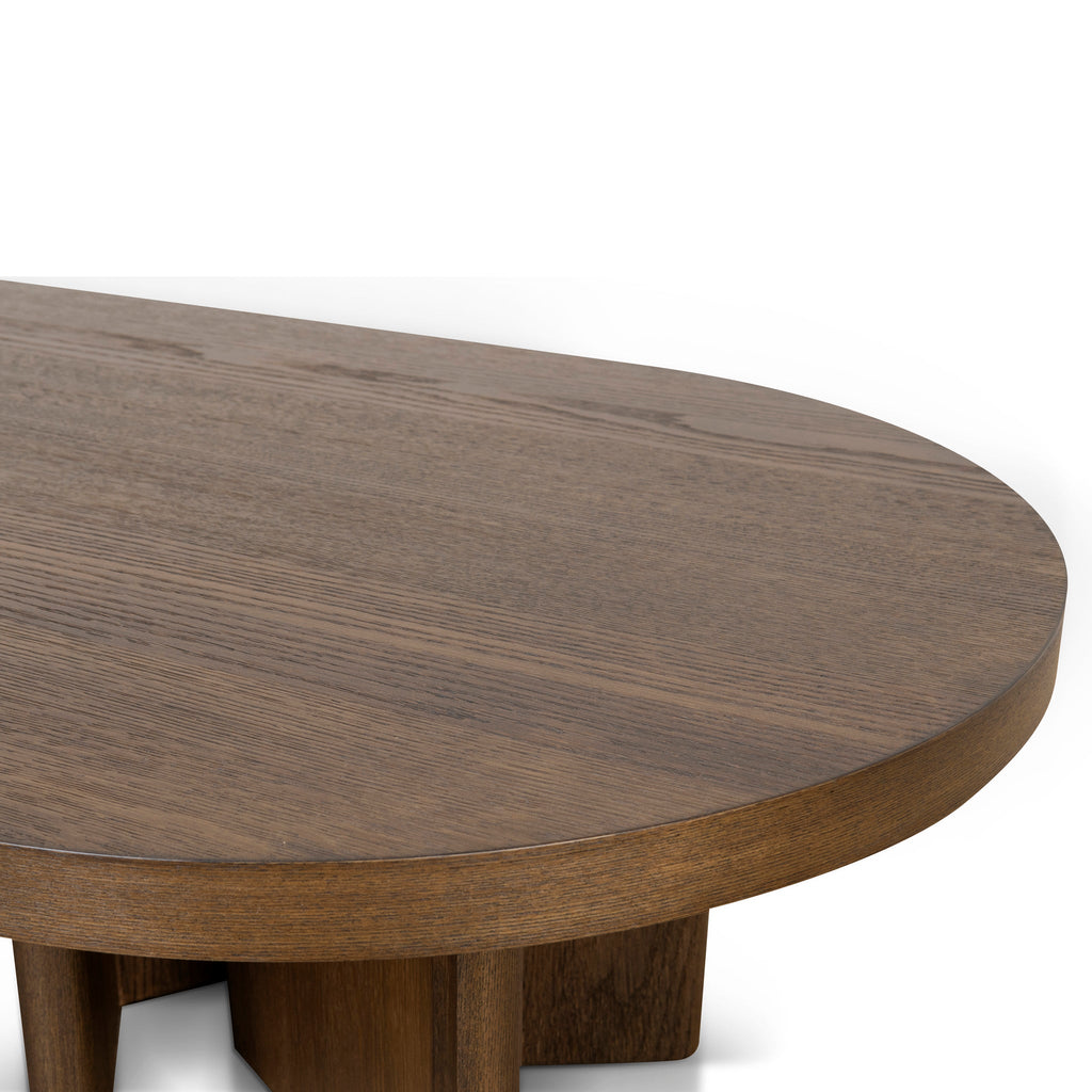 1.3m Pill Shape Venezia Coffee Table - Caramel Oak