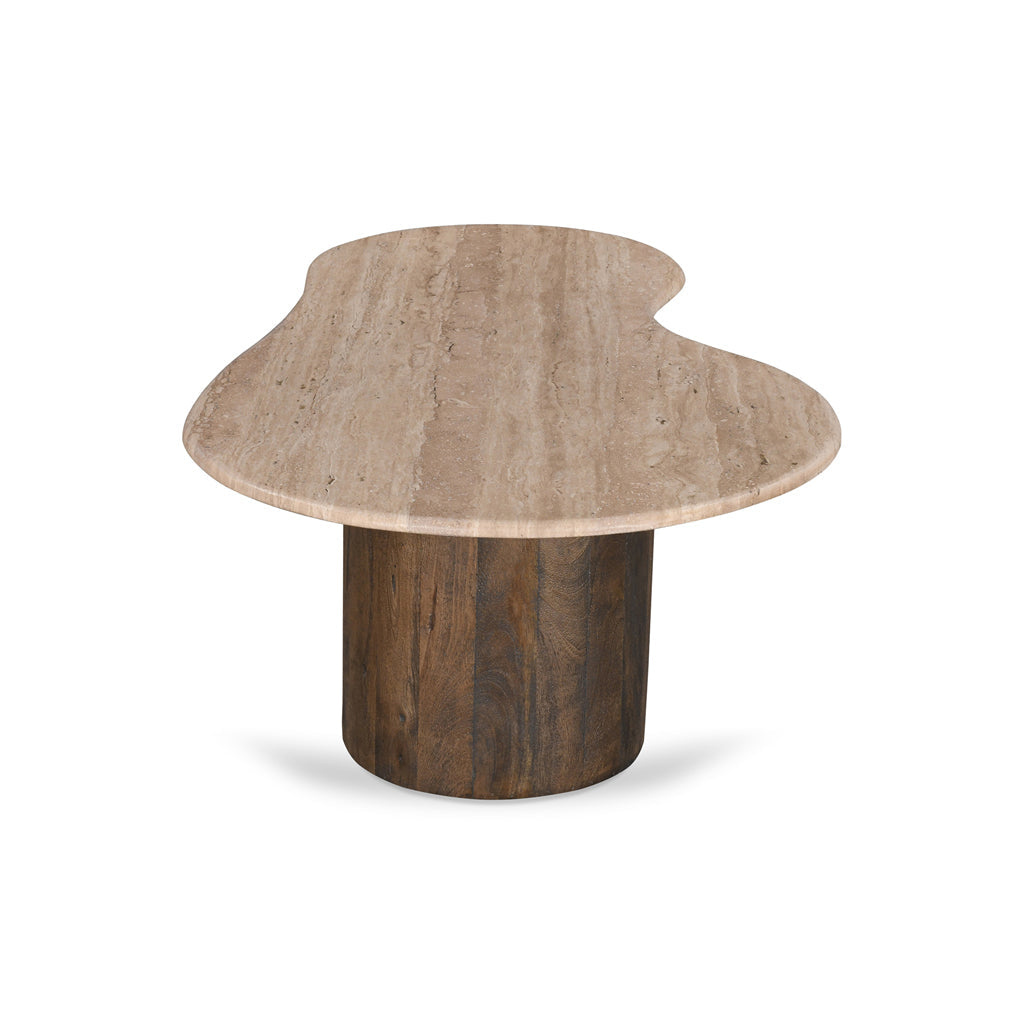 1.2m Travertine Top Venezia Coffee Table - Walnut
