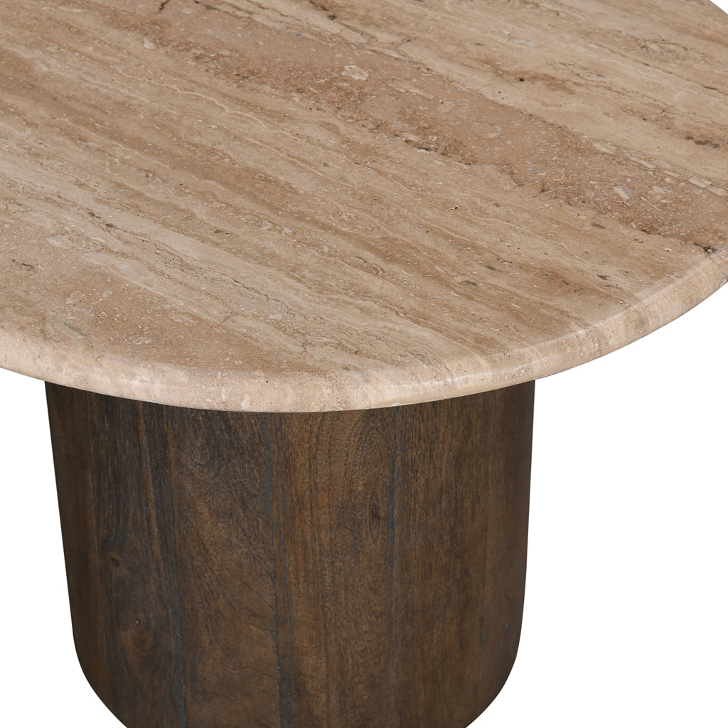 1.2m Travertine Top Venezia Coffee Table - Walnut