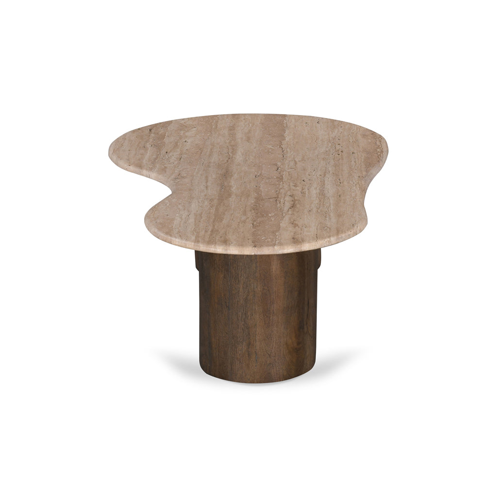 1.2m Travertine Top Venezia Coffee Table - Walnut