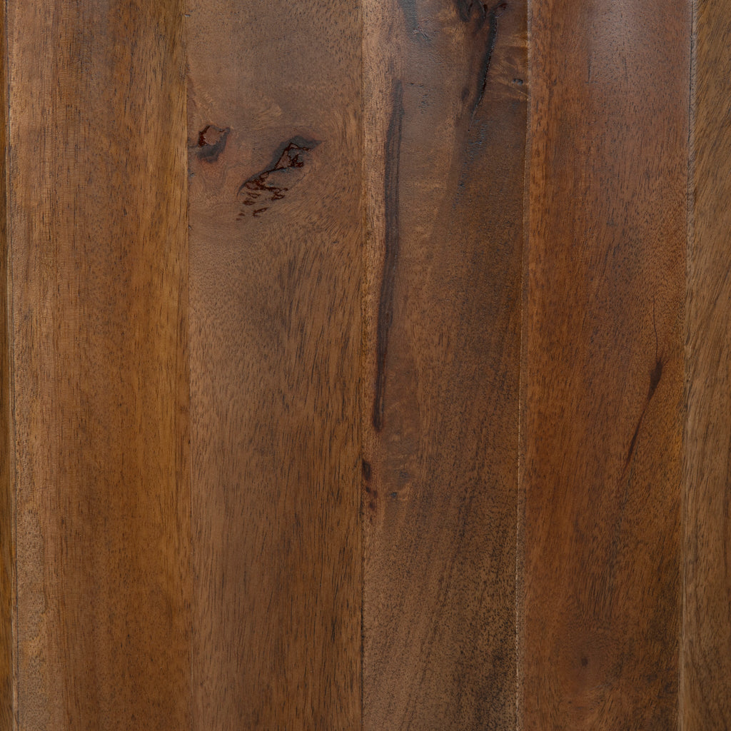89cm Travertine Top Round Venezia Coffee Table - Walnut