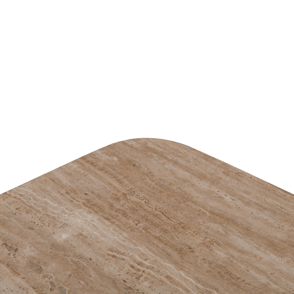 90cm Travertine Top Venezia Coffee Table - White