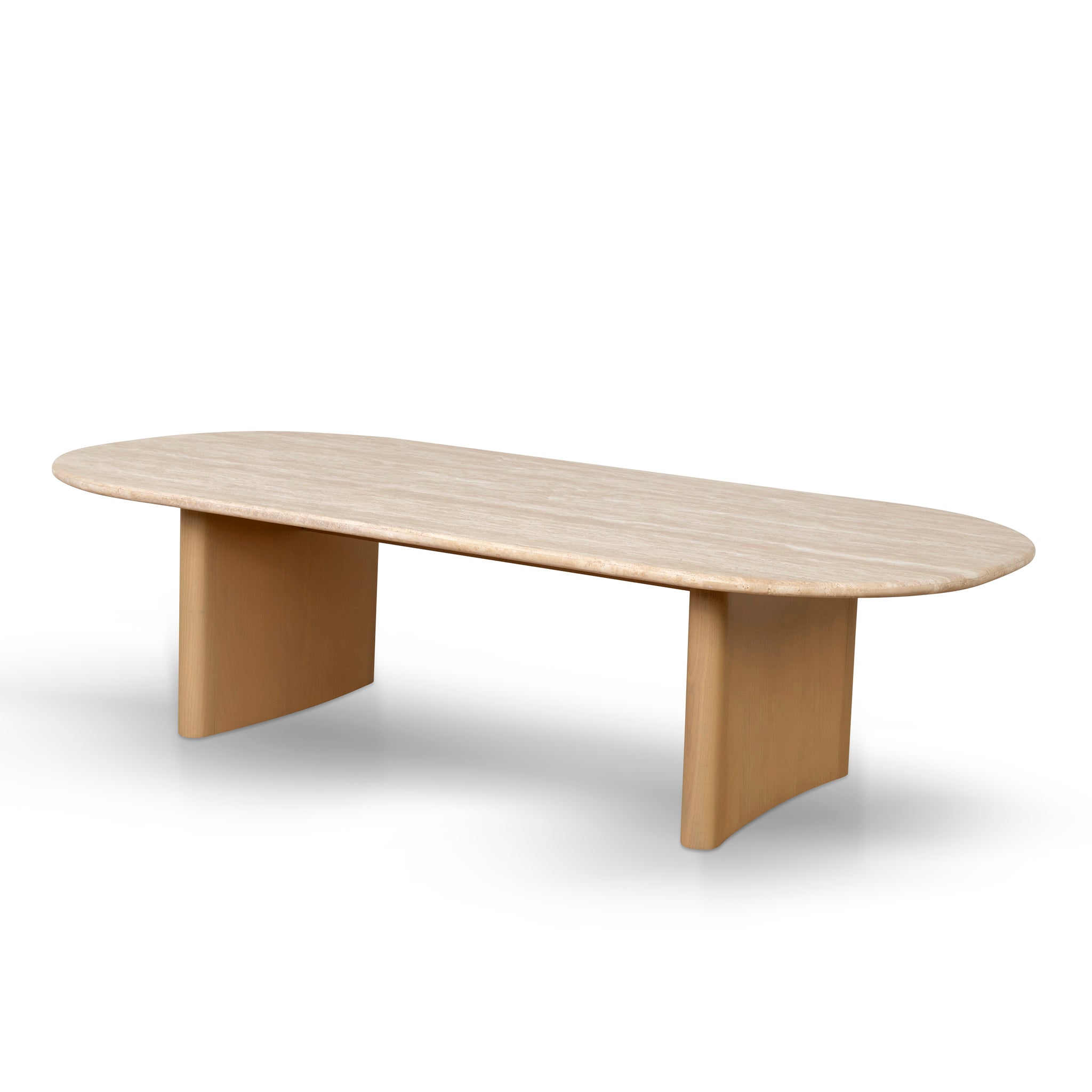 1.5m Travertine Top Venezia Coffee Table - Creme Ash