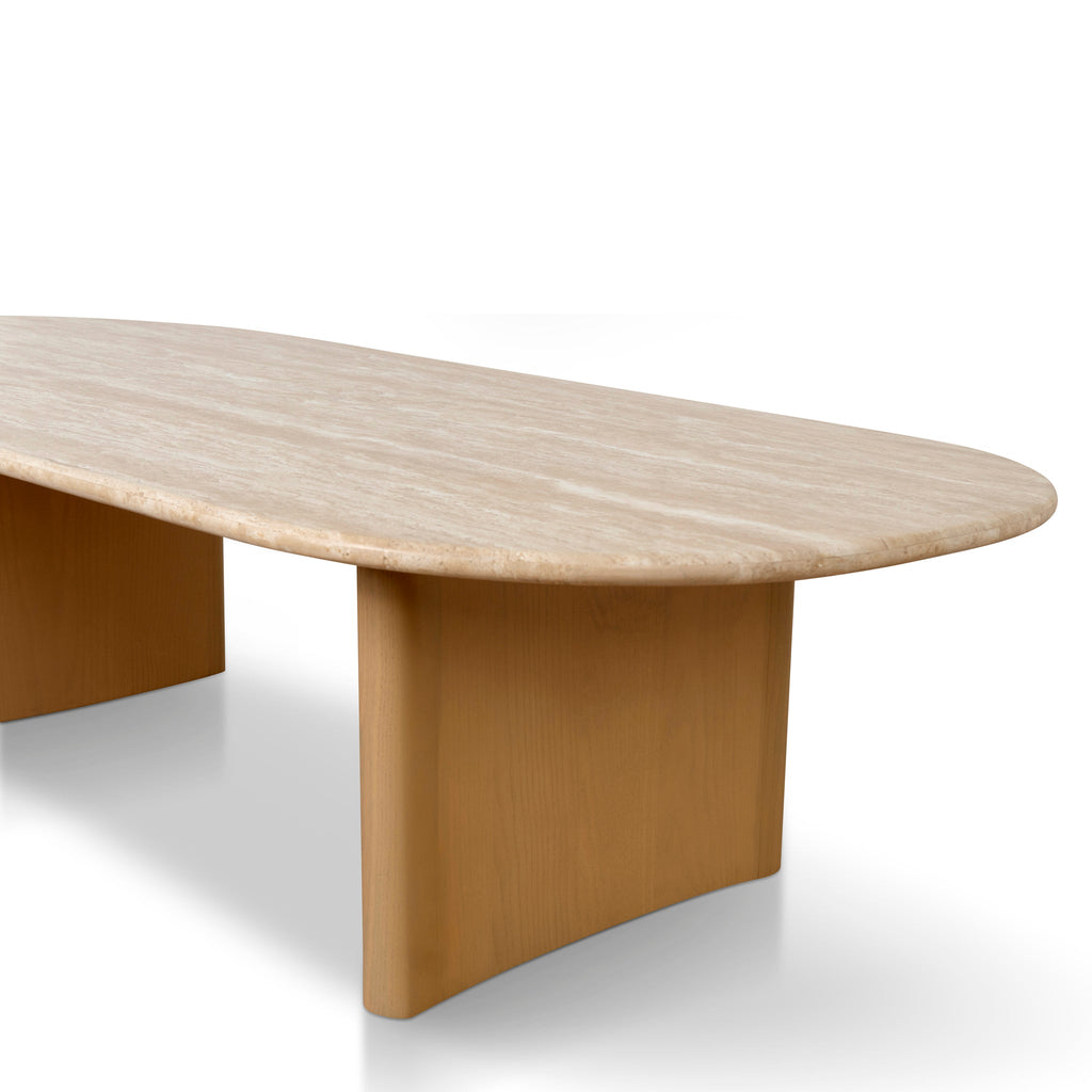 1.5m Travertine Top Venezia Coffee Table - Creme Ash