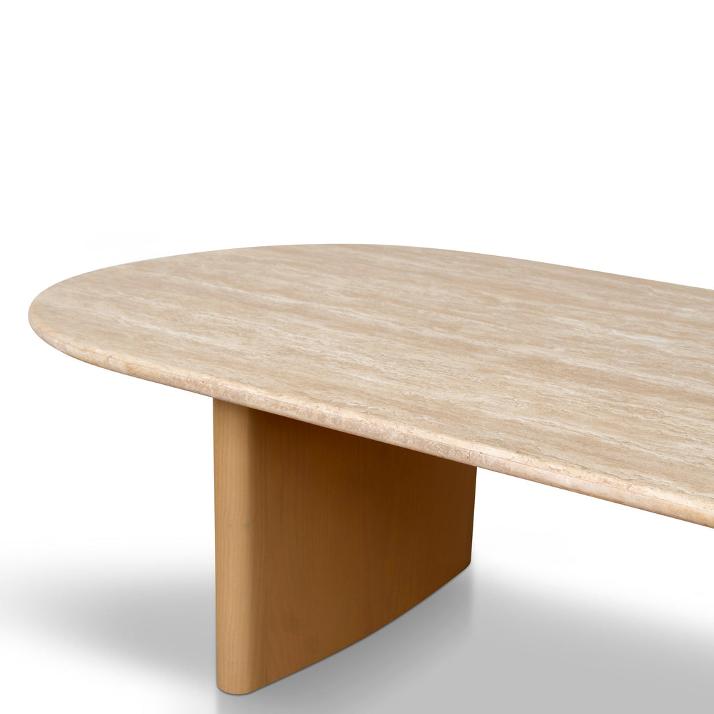 1.5m Travertine Top Venezia Coffee Table - Creme Ash