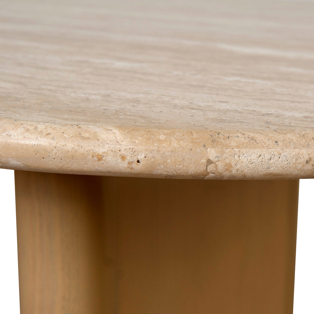 1.5m Travertine Top Venezia Coffee Table - Creme Ash