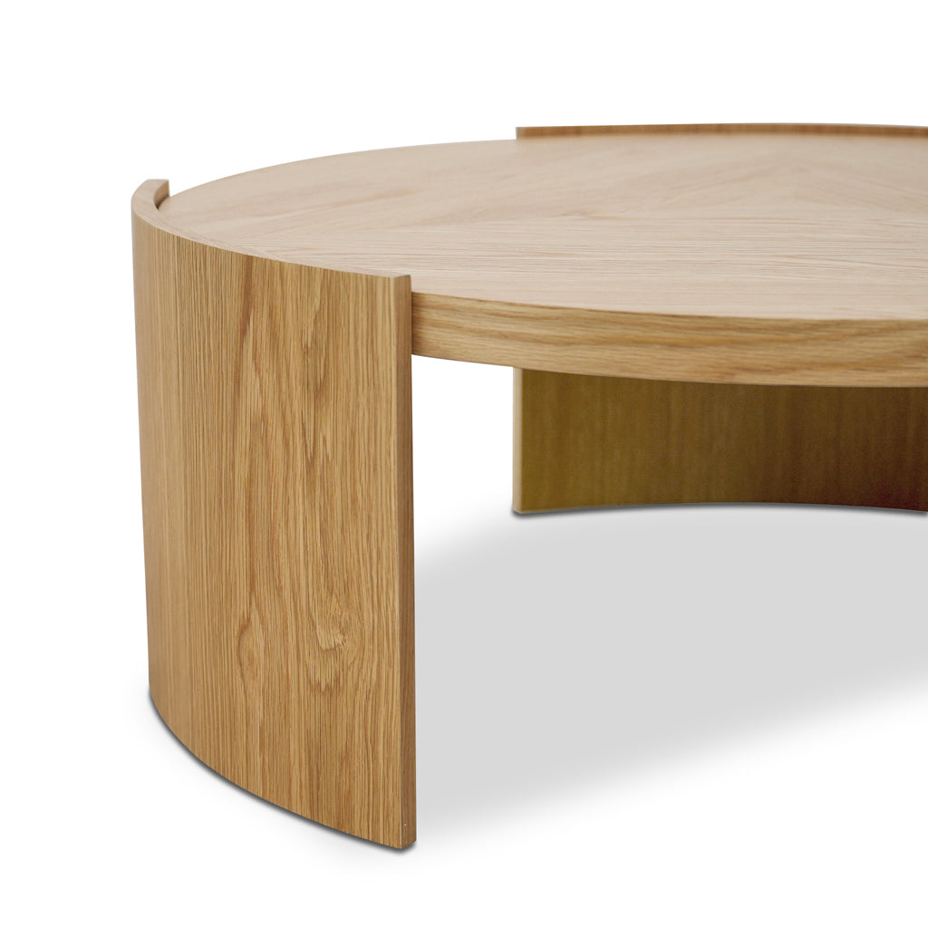 100cm Wooden Round Venezia Coffee Table - Natural