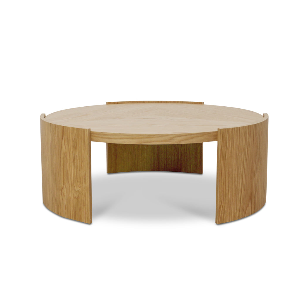 100cm Wooden Round Venezia Coffee Table - Natural