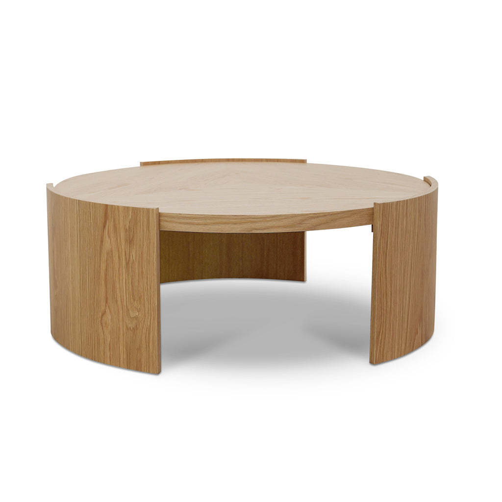100cm Wooden Round Venezia Coffee Table - Natural
