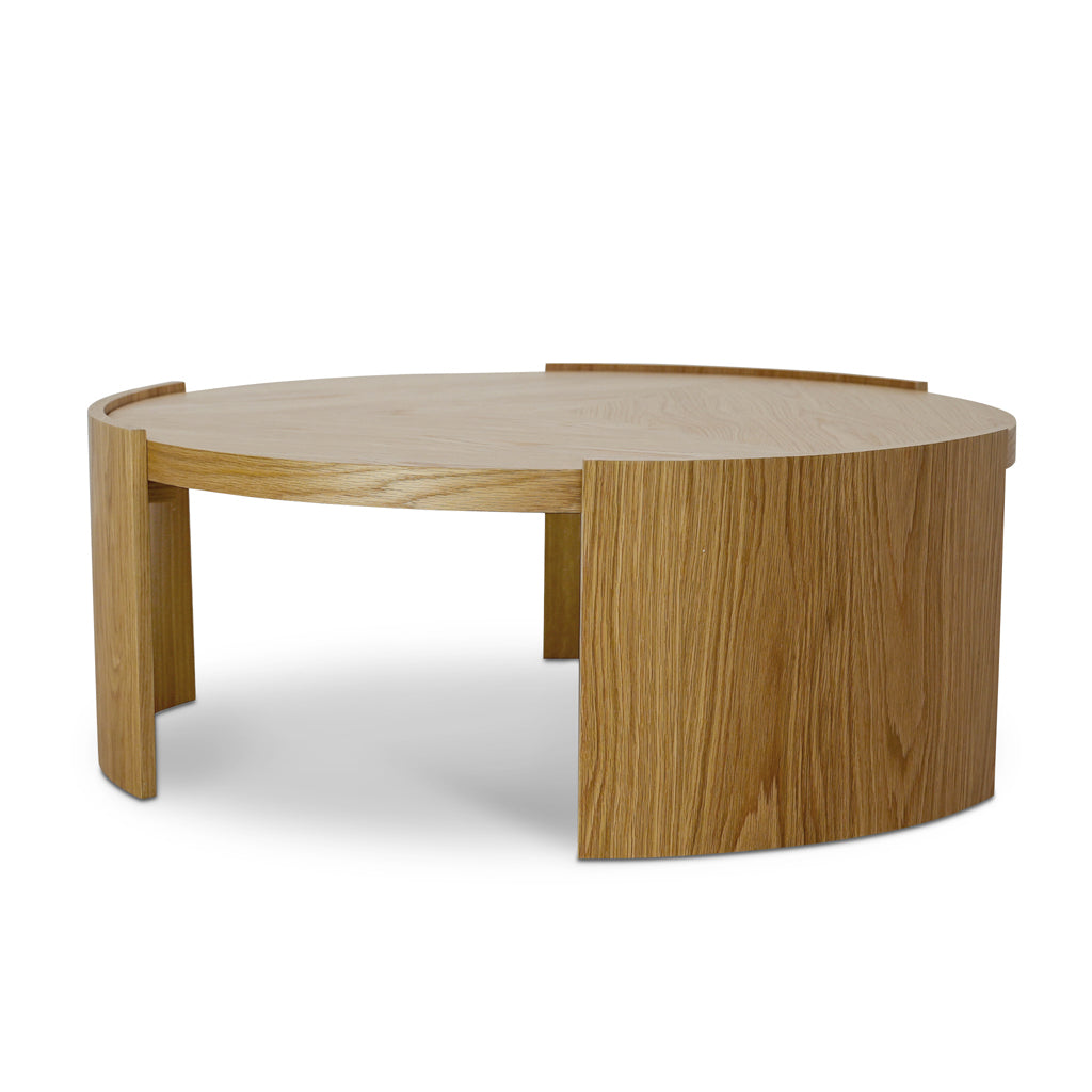 100cm Wooden Round Venezia Coffee Table - Natural