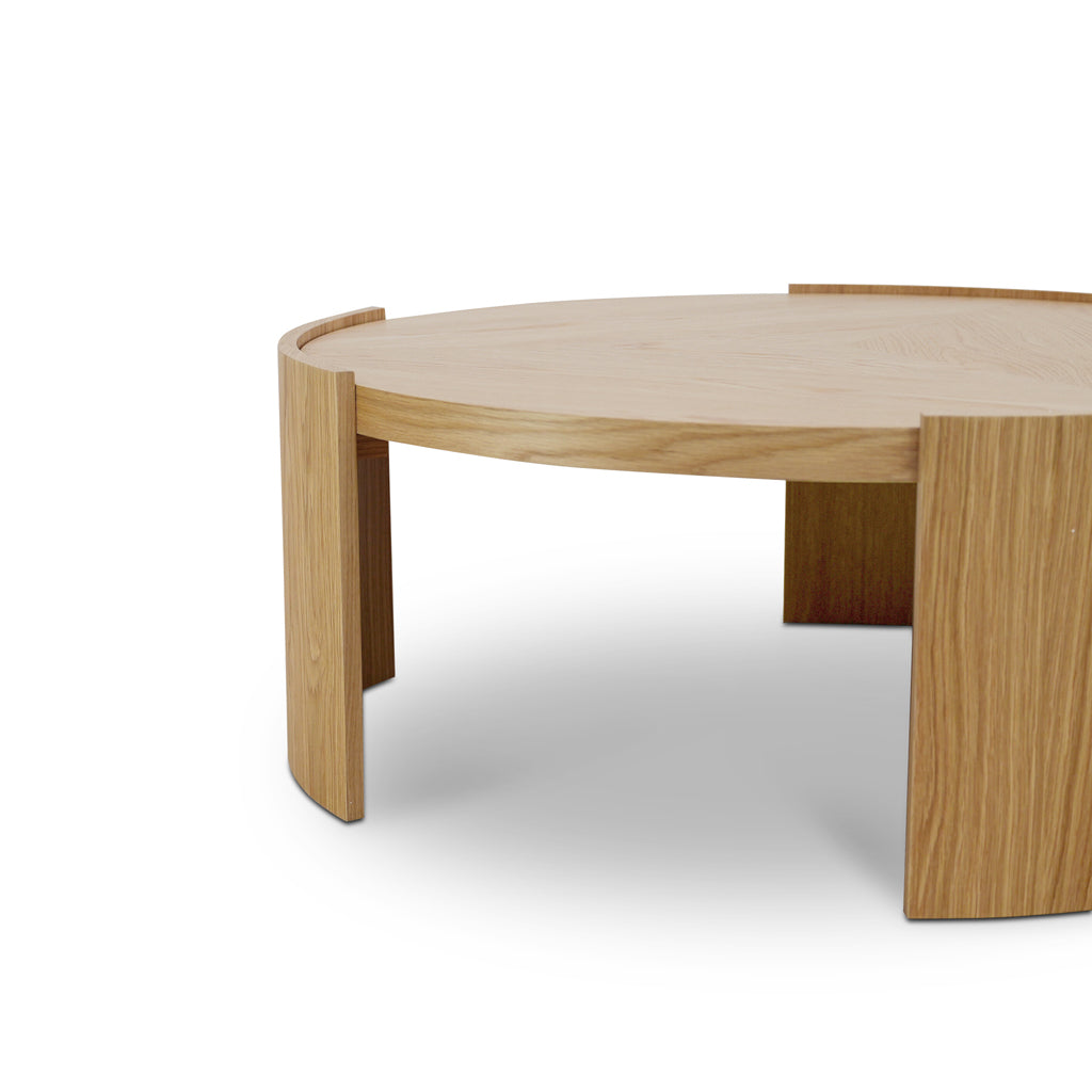100cm Wooden Round Venezia Coffee Table - Natural